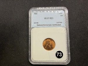 1942 Lincoln Cent NNC MS67 Red - Greysheet Wholesale Value for an MS66 RD is $25