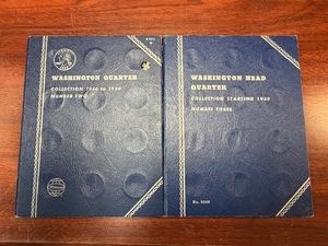 Partial Set of 32 Different Date and Mint Silver Washington Quarters 1946-1964 in Whitman Books