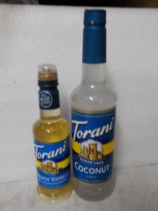 Torani Coconut Syrup and French Vanilla