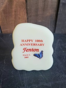 Fenton Butterfly 100th Anniversary FAGCA 2005 Display Sign Hand Painted and Signed