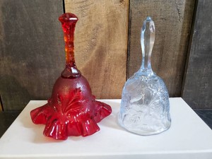Fenton Art Glass Ruby Red and Strawberry Bell