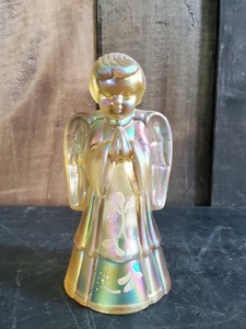 Fenton Angle Gold Irridescent Hand Painted Signed