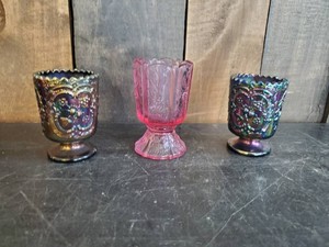 2 Fenton Carnival Glass Votive Cups and More