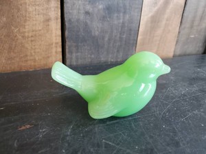 Rare Fenton Jadeite Glass Bird Figurine