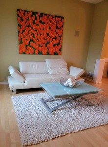 W. Schillig Taboo German Modern Cream Leather Sofa Couch