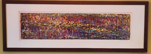Original Oil on Paper Framed Artwork by David Schaefer  Scarlet Reflections