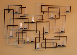 Restoration Hardware Geometeric Circuit Wall Candle Holder