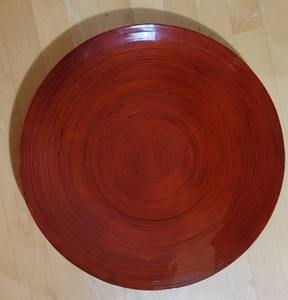 Crate & Barrel Bamboo Red Platter Charger