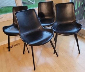 Arhaus Black Leather Hype Dining Chairs