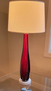 Red Art Glass Table Lamp