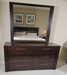 O-Palier Espresso 6 Drawer Dresser with Mirror