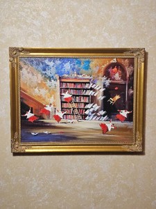 Norberto Martini Library Interior Giclee on Canvas