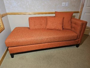 Jonathan Louis Sunkissed Orange Upholstered Chaise Lounge