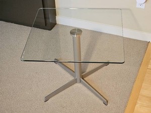 Calligaris Italian Modern Glass & Steel Side Table