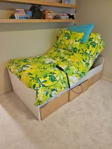 Modern Twin Adjustable Bed with Storage Drawers & Remote