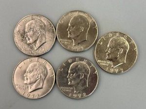 5 Ike Dollars 1971, 1971D, 1972, 1972D & 1973