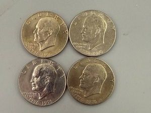 4 1976 Ike Dollars 1976 Var 1&amp2, 1976D Var 1 &amp 2&nbsp