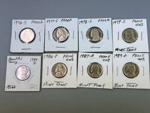 8 Jefferson Nickle Proofs