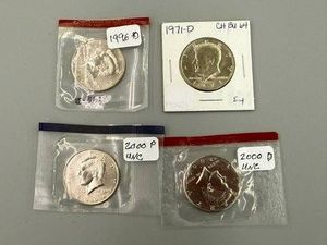 4 Kennedy Unc Half Dollars