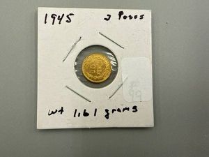 1945 Mexican Gold 2 Pesos Coin