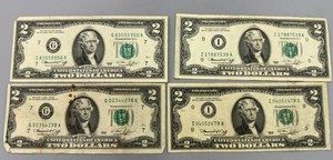 4 1976 $2 Notes 2 I9 & 2 G7