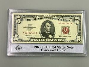 1953 $5 Unc Red Seal Note