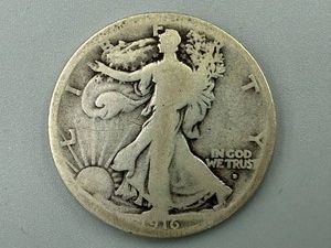 1916D (on Obverse) Walking Liberty Half Dollar