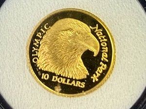 1996 Cook Island Olympic National Park $10 Coin 1.24 grams .999 Gold