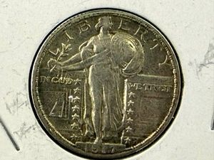 1917S Standing Liberty Quarter Type 2 XF