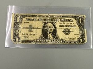 Counterfeit $1 US Note Used by Germany in Italy During WW (Poor Condition)