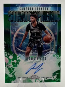 2025-26 Topps Chrome Stratosheric Signatures Green Refractor Cameron Johnson Autograph 1099 (SM-CT)