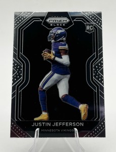 2020 Panini Chronicles Prizm Black Justin Jefferson Rookie Card (#PB-9) Minnesota Vikings
