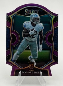 2020 Panini Select DAndre Swift Concourse Purple Prizm Die-Cut Rookie Card #51