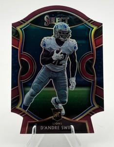 2020 Panini Select DAndre Swift Concourse Red Prizm Die-Cut Rookie Card #51