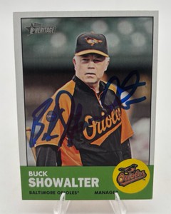 2012 Topps Heritage Buck Showalter #213 Autographed Card