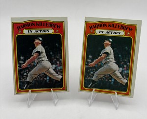 1972 Topps Baseball Card Lot - Harmon Killebrew in Action #52