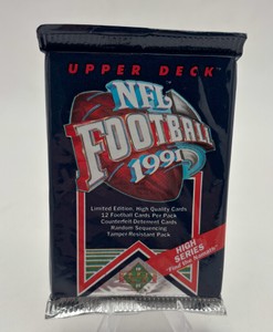 Sealed Pack of 1991 Upper Deck Premier Edition NFL Trading Cards - Look for the Favre and Namath