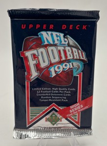 Sealed Pack of 1991 Upper Deck Premier Edition NFL Trading Cards - Look for the Favre and Namath