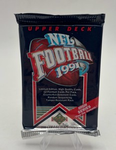 Sealed Pack of 1991 Upper Deck Premier Edition NFL Trading Cards - Look for the Favre and Namath