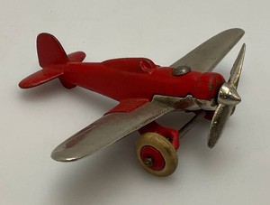 Very Old 1930s-40s Miniature Cast iron Hubley Airplane Toy 4