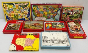 Large Group Of Misc. Vintage Jig Saw Puzzles In Original Boxes