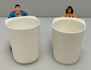 RARE 1980s Collectible Superman And Wonder Woman Cups