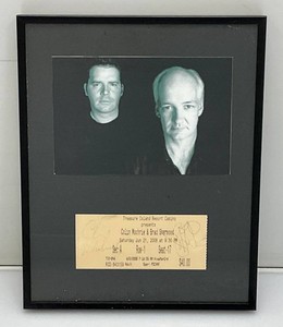 Framed Behind Glass Colin Mochrie And Brad Sherwood Autographed Picture With Ticket Stub 8 x 10