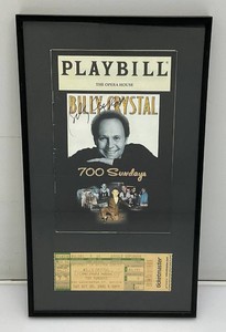 Framed Behind Glass Billy Crystal Autograph Picture With Ticket Stub 8 x 14