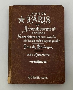 Antique 1910s - 20s Plan De Paris Par Arrondissement Bois De Boulogne Metropolitan Book With Map Inside