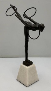 Est. $495.00-$900.00 Vintage Boho Bronze Gymnast Sculpture 16"