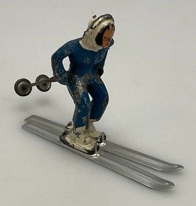 Vintage Collectible Barclay Lead Skier In Blue Outfit 2 14
