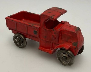 Vintage Cast Iron Hubley Stake Bed C-Cab Truck With Tin Wheels 4