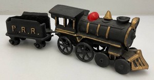 Vintage Cast Iron P.R.R. Railroad Train And Coal Tender 11