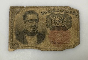 United States 5th Issue Meredith 10 Cent Fractional Currency Note In Protective Sleeve (As Seen)
